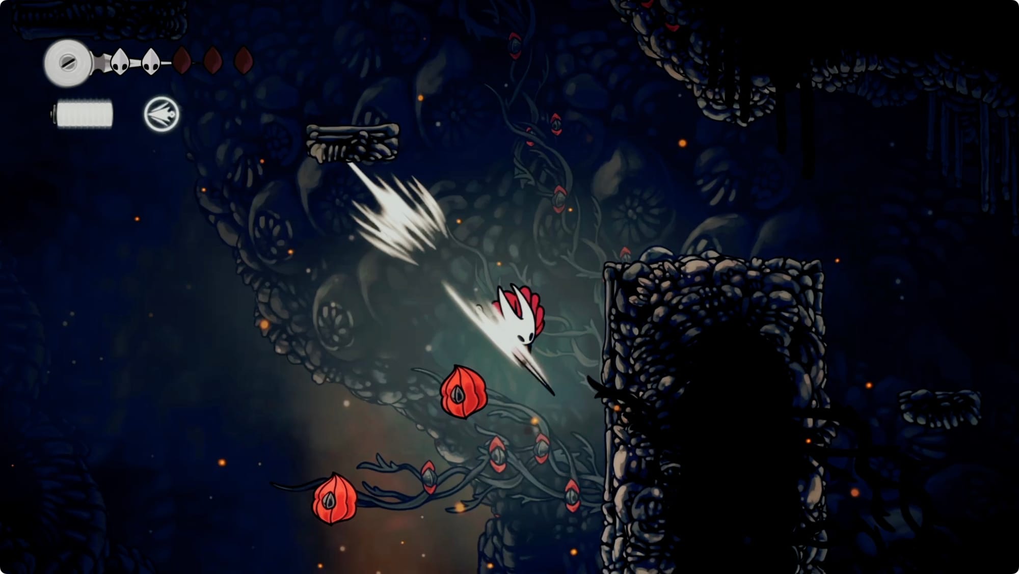 Hornet missing a jump in Silksong