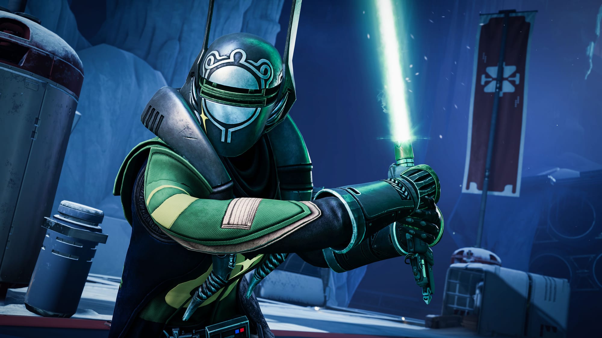 A Warlock rolls around with new Star Wars weapons in Destiny 2: Renegades