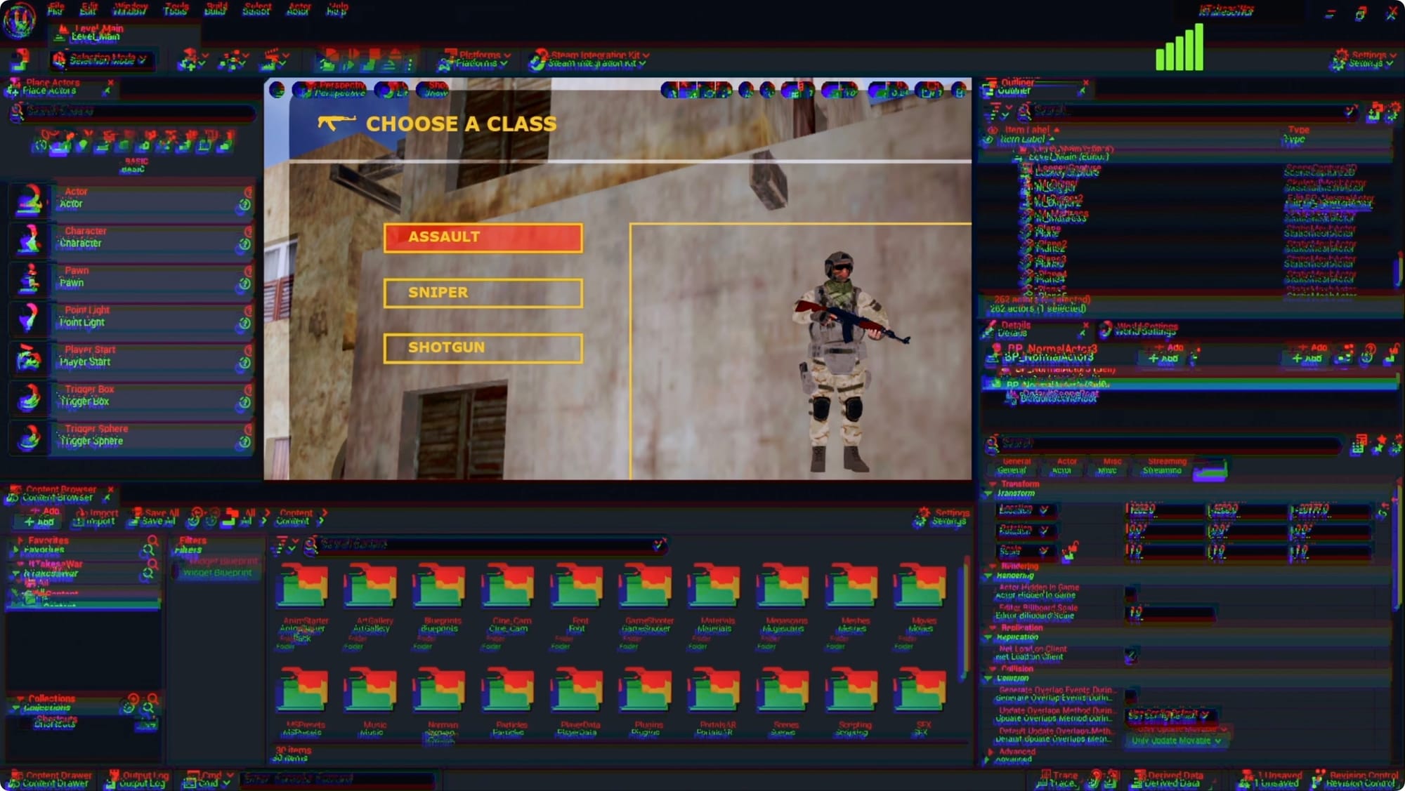 A screenshot of It Takes A War glitching