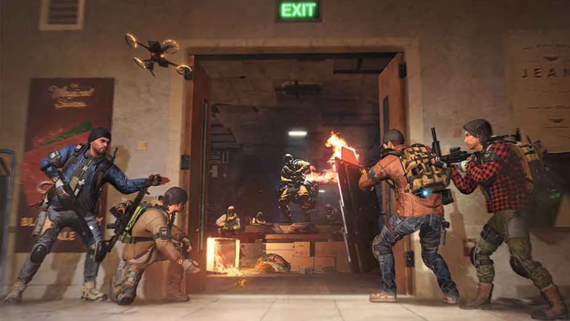 A team of Division agents prepare to breach a nest of Cleaners in a co-op mission from The Division: Resurgence