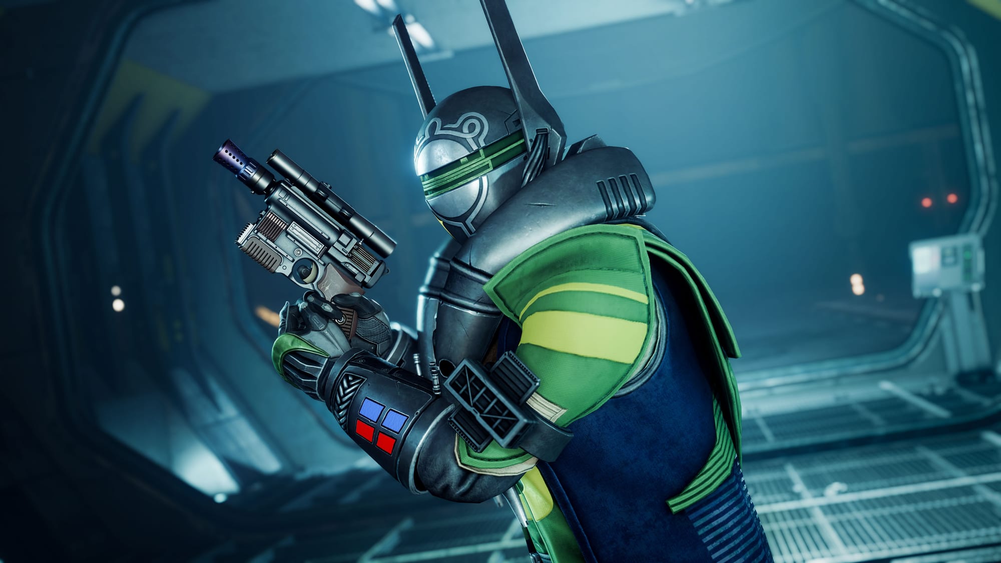 A Warlock wields a Star Wars blaster in Destiny 2: Renegades