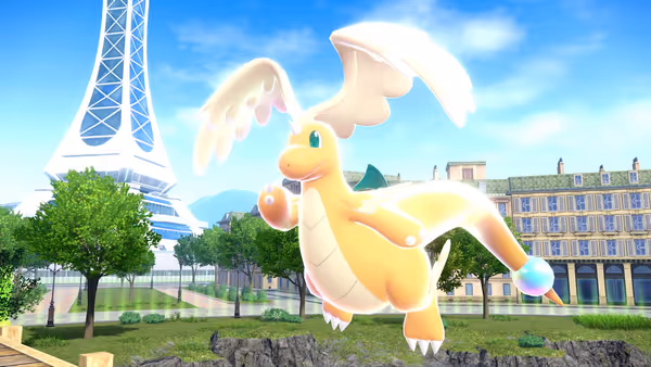 A mega evolution of Dragonite in Pokemon Z-A