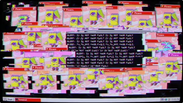 A glitching desktop from Desktop Explorer