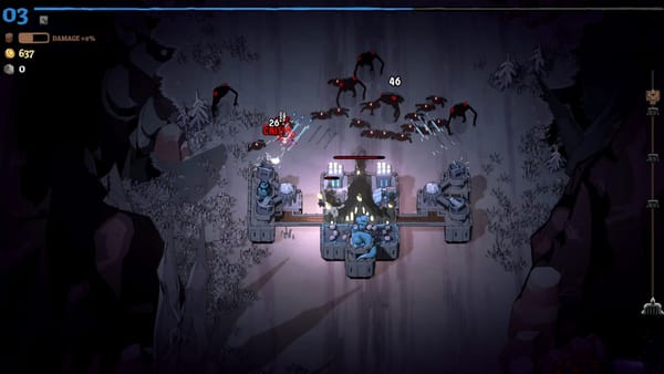 A castle rolls down a road in Monsters Are Coming! Rock & Road